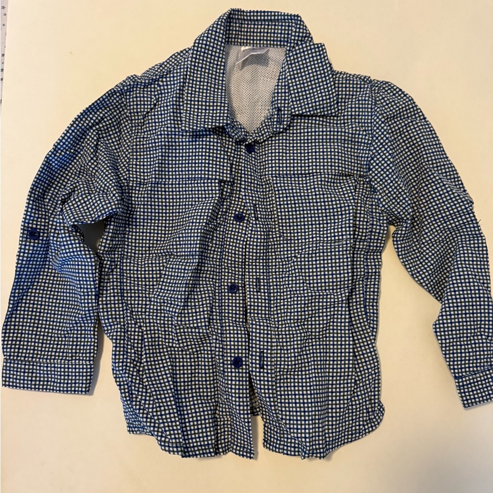 Blue & brown plaid quail camo shirt